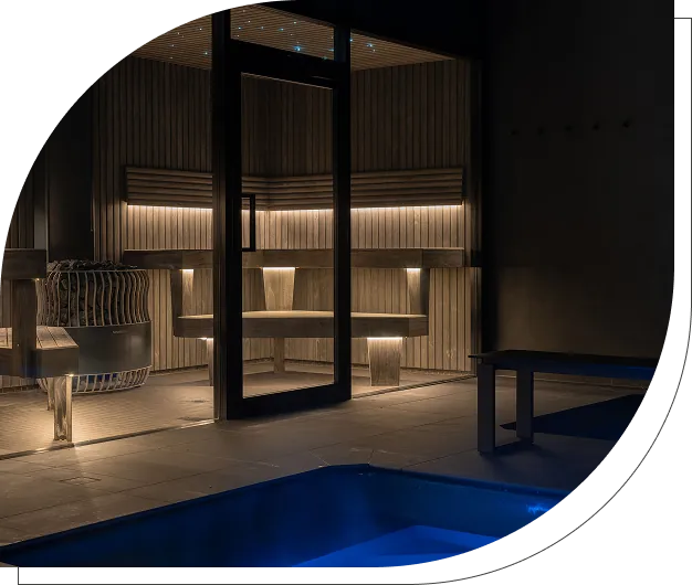 The magnesium mineral pool by night